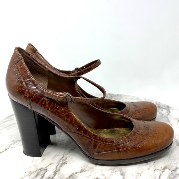 Nine West Asika Mary Jane Wingtip Brown 